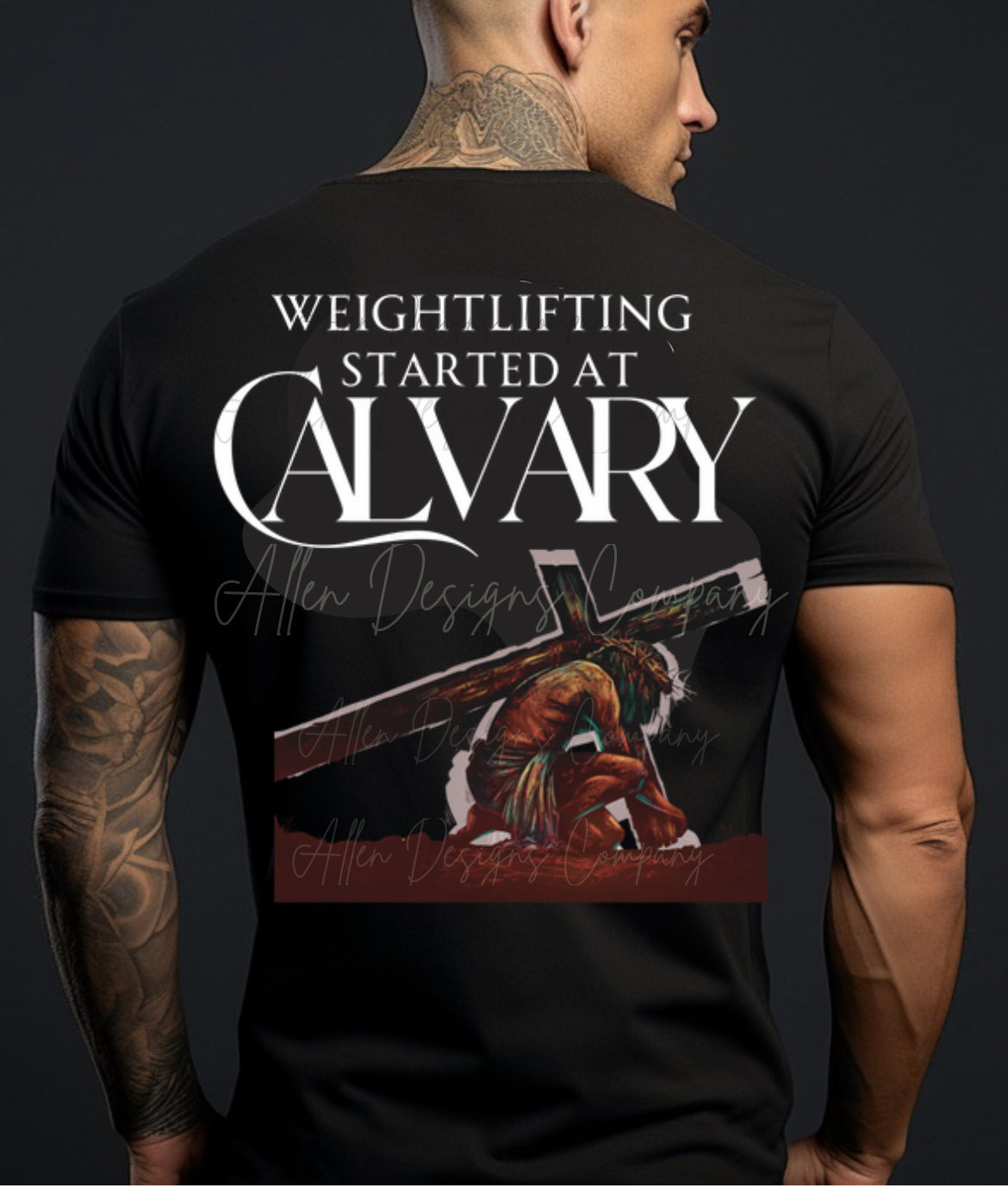 Weightlifting Started at Calvary | Jesus Shirt | Crucifixion Shirt | Christian Shirt | Pump Cover