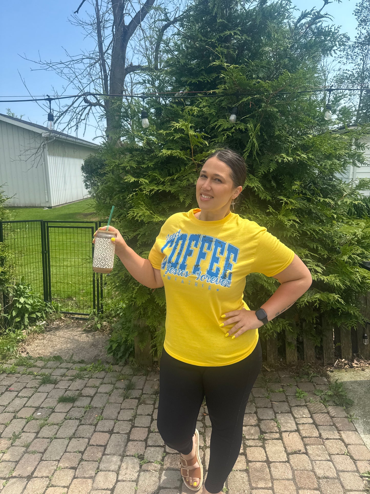 Iced Coffee & Jesus Forever Weather T-shirt