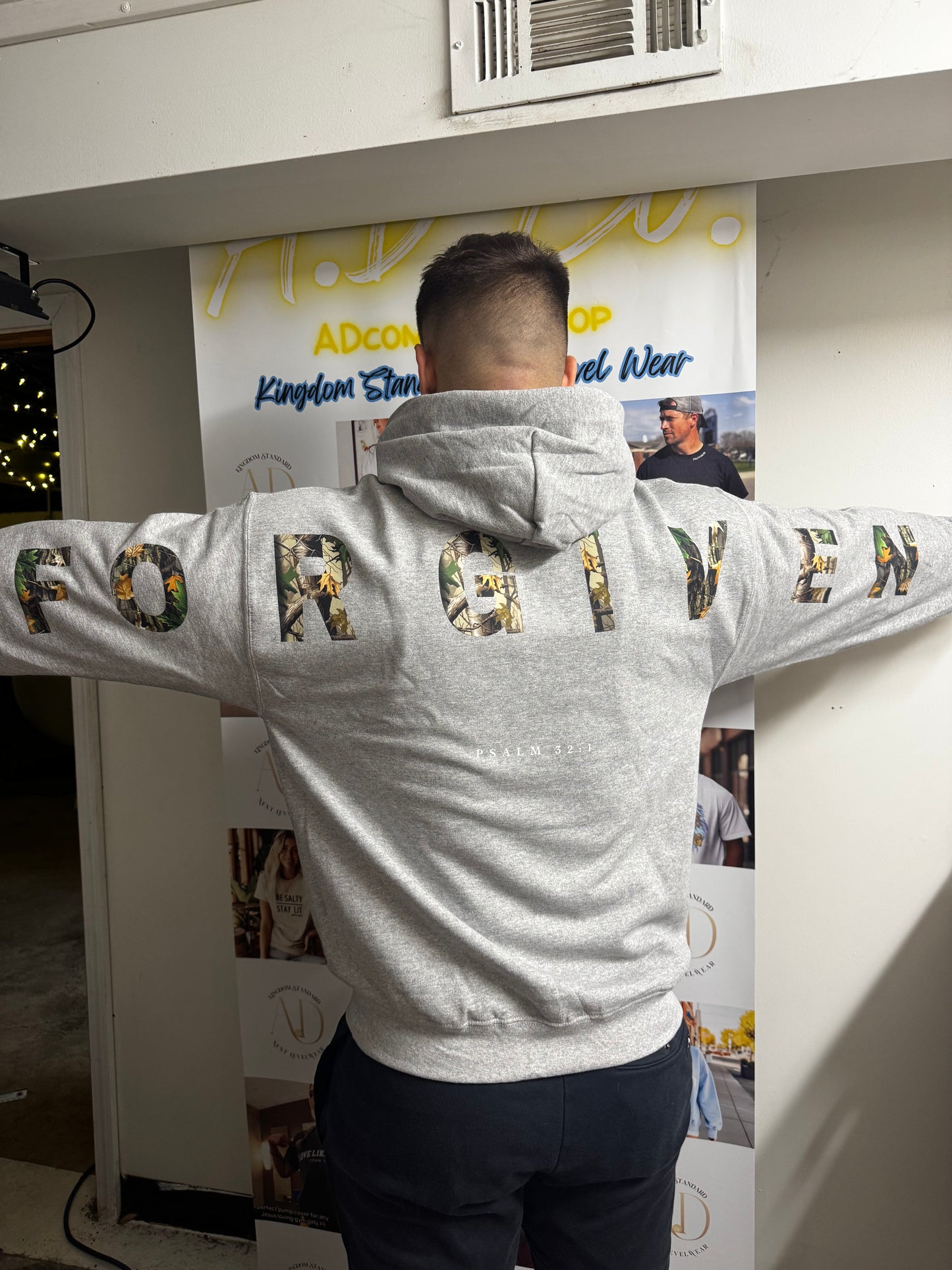 Camo Forgiven Hoodie | Hunting Sweatshirt | Faith Shirt | Christmas Gift | Religious Present | Jesus Apparel | Christian