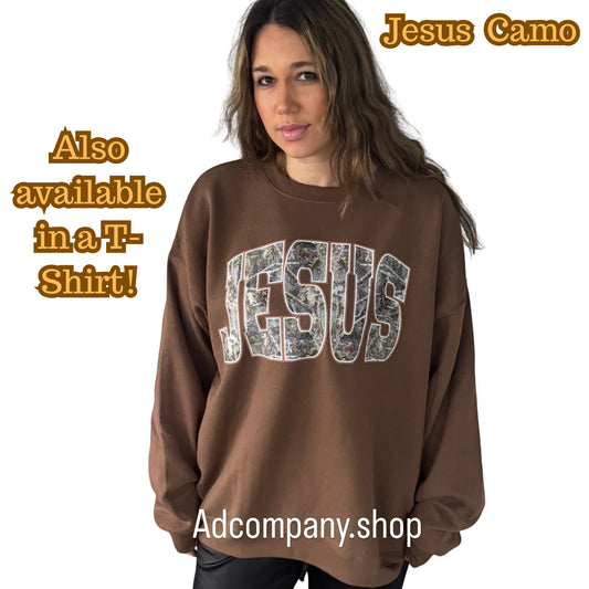 Camo Jesus T-Shirt | Sweatshirt | Hunting | Bible | Christian Apparel | Religious | Christmas Gift