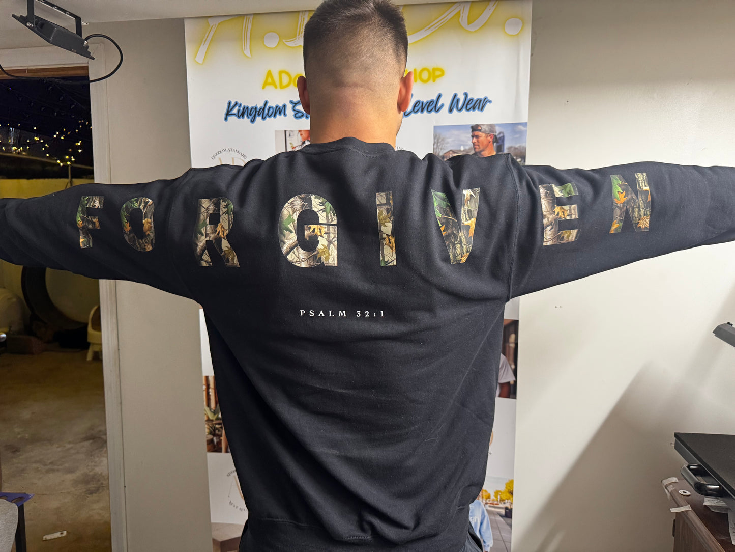 Camo Forgiven Hoodie | Hunting Sweatshirt | Faith Shirt | Christmas Gift | Religious Present | Jesus Apparel | Christian