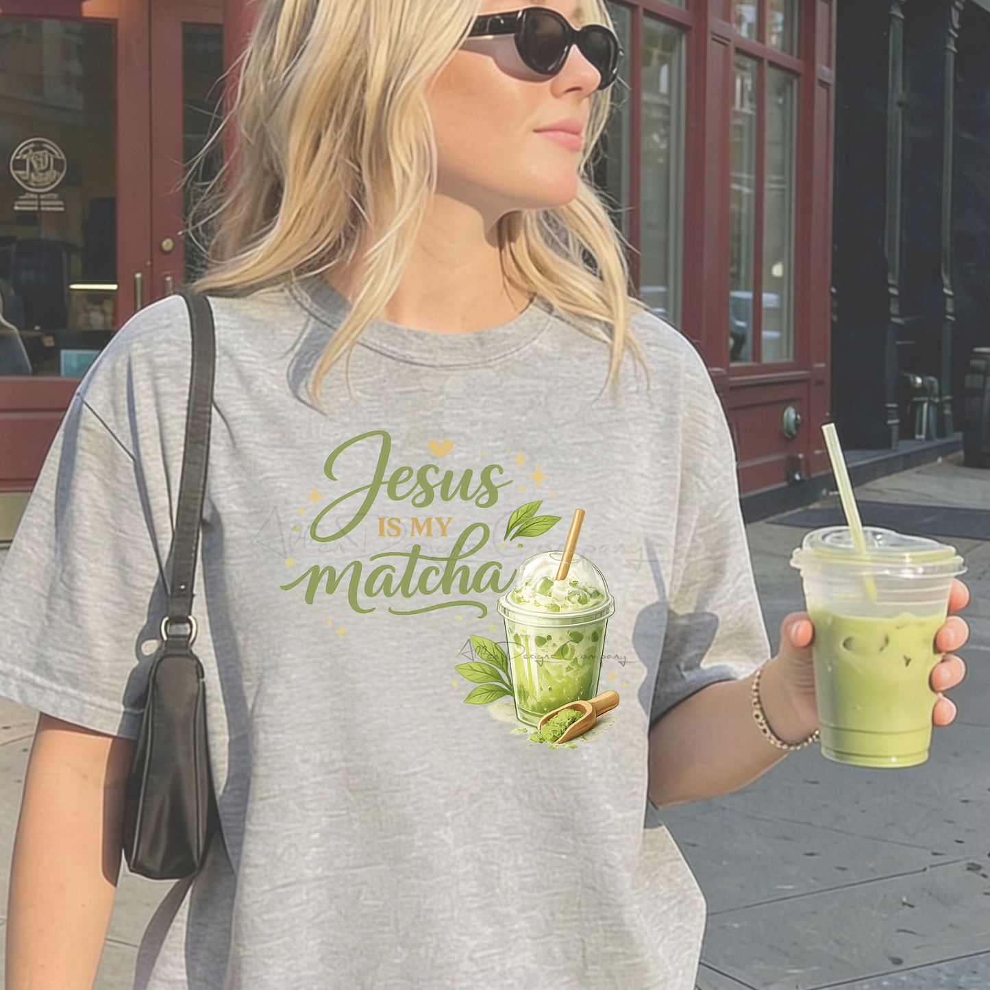 Jesus is my Matcha Shirt | Iced Matcha Latte Graphic Tee | Christian Aesthetic Sweathirt | Trendy Christian Apparel | Matcha Lover Hoodie